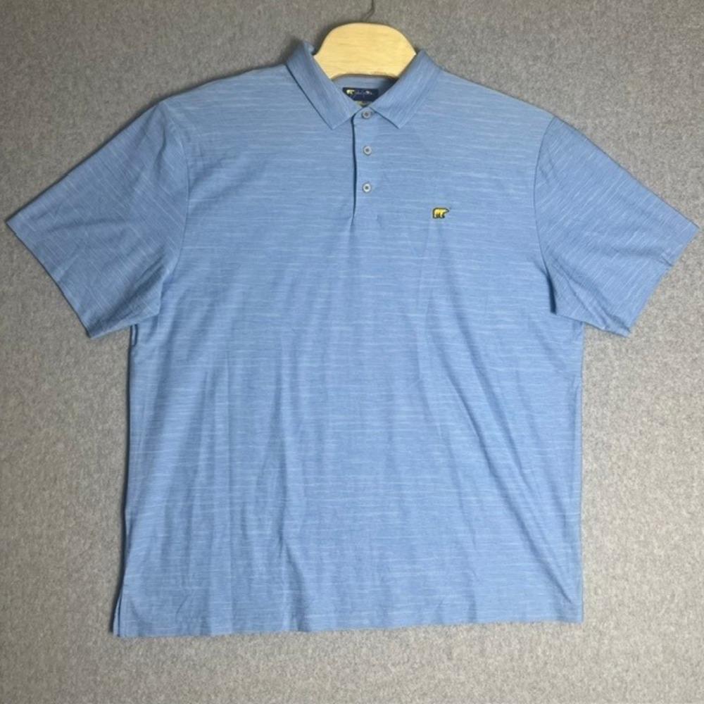 Jack Nicklaus Men's Blue Golf Short Sleeve‎ Golden Bear Logo Polo Shirt Size XL